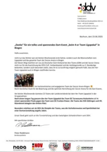 Danksagung 4er-Team Ligapokal Bingen