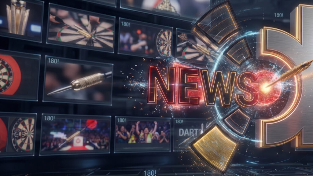 Dartboard-Wand mit dem Schriftzug News